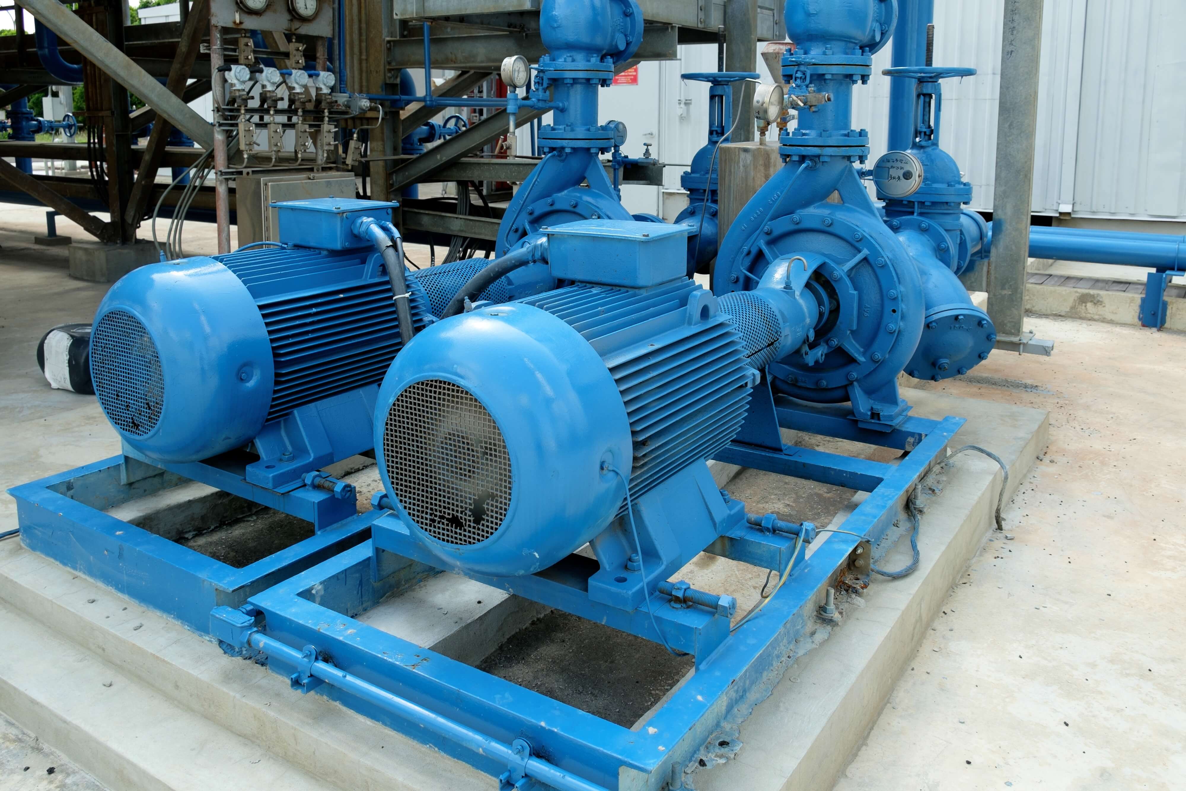 A picture of industrial water pumps